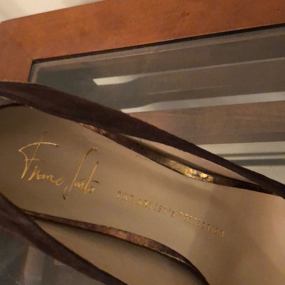 Franco Sarto Brown Suede & Copper Snakeskin Pumps - Picture 4 of 4